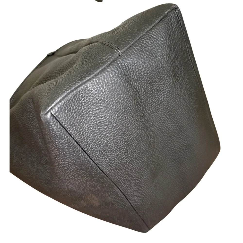 Coach Avenue Soft Tote Pebbled Leather Dark Olive Green/Gray Large Shoulder Bag